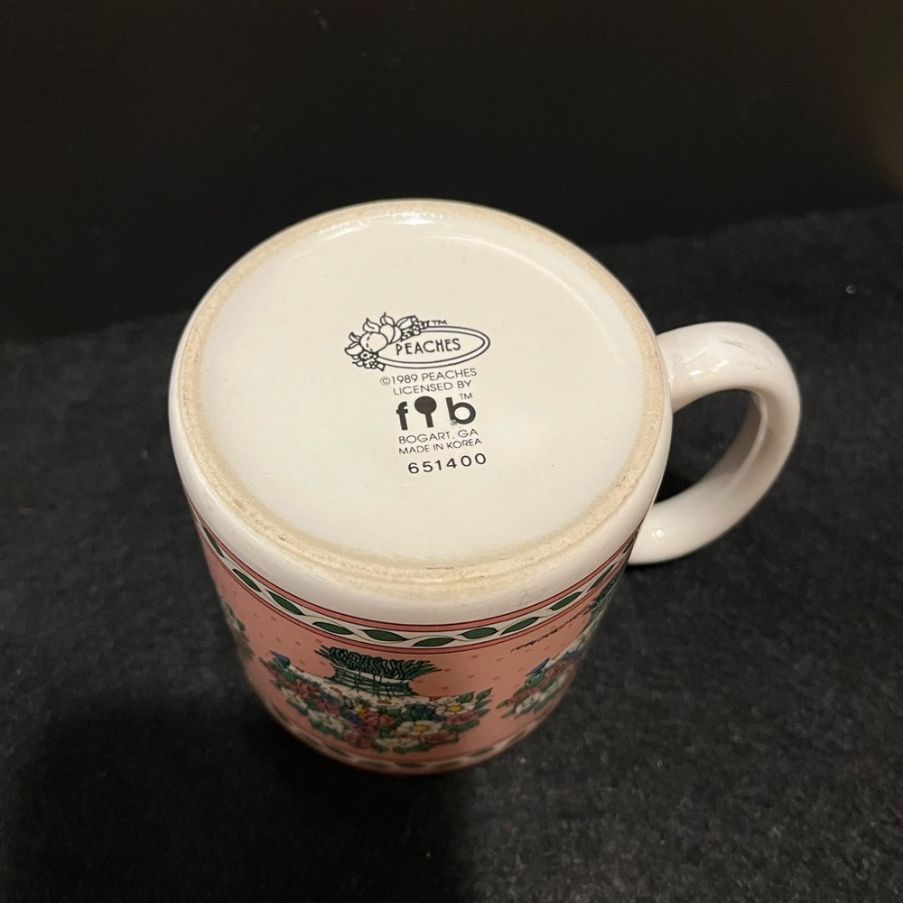 Vintage Flowers Inc. Balloons “Peaches” Floral Bouquet Pink and White Mug - Picture 8 of 10
